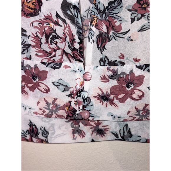 Cliche Y2K Ruffle Floral Flower Sheer Open Back Blouse Shirt Womens Small - Picture 6 of 8